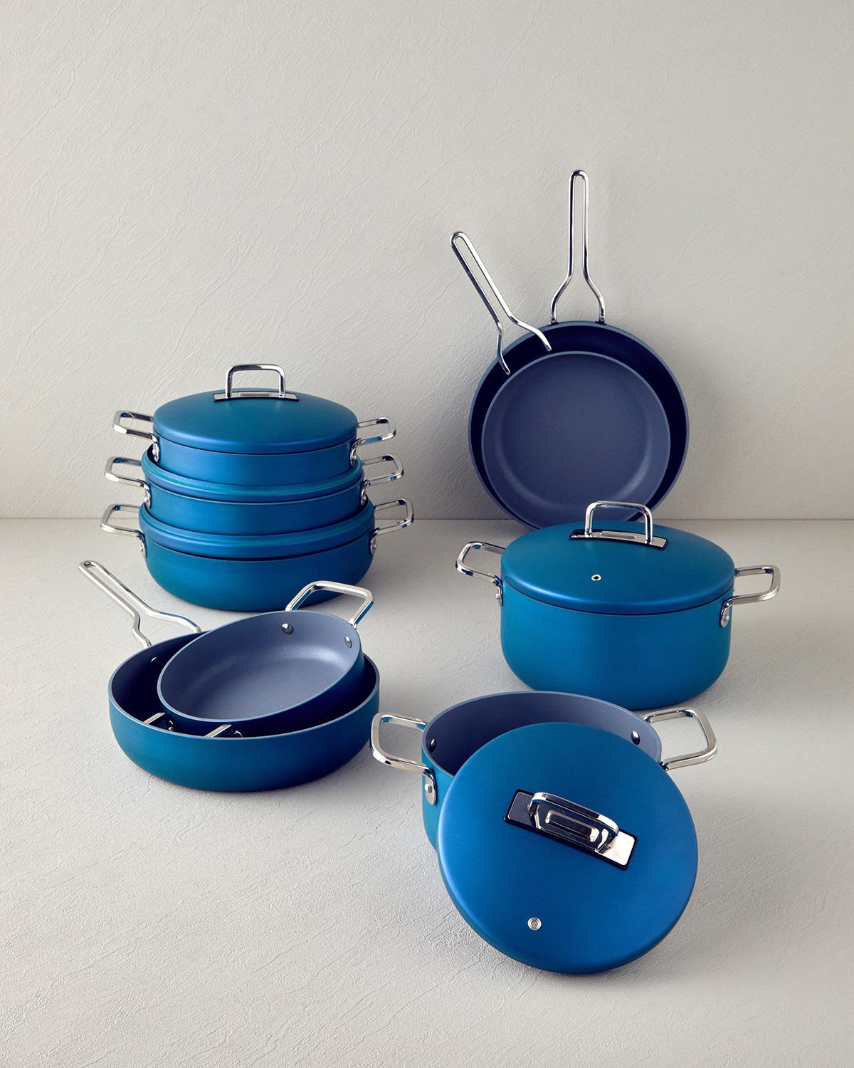 Luna Premium Basık Tencere Mavi