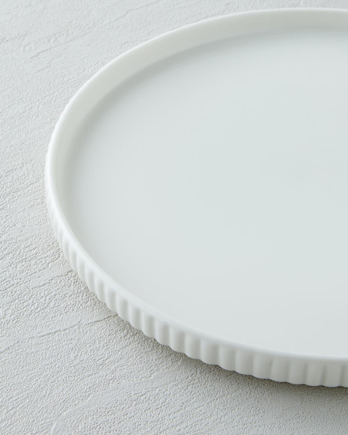 Lunara Porselen Servis Tabağı 24 cm Beyaz