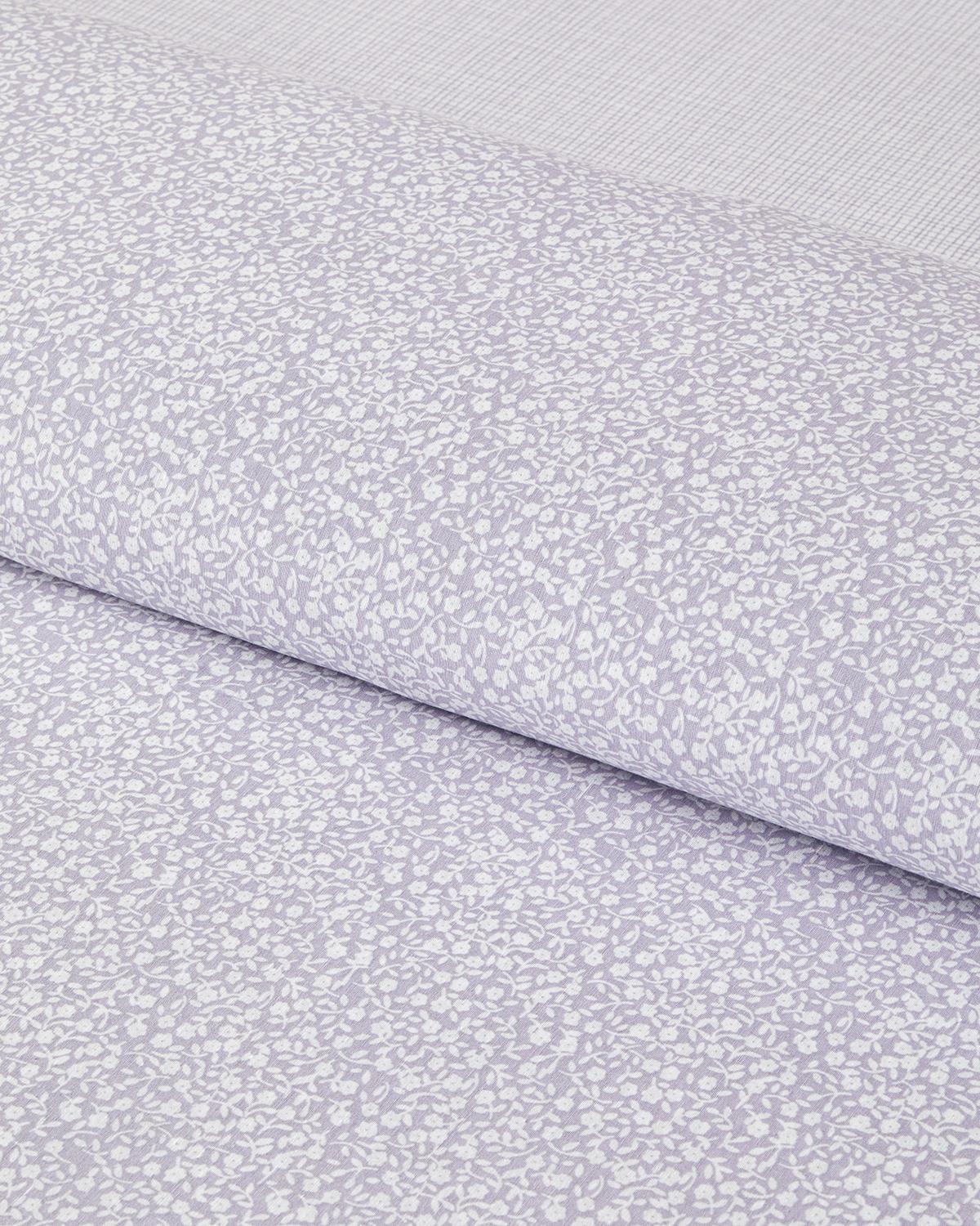 Lush Blooms Kolay Ütülenir Tek Kişilik Nevresim Takımı 160x220 cm Lila-Yeşil