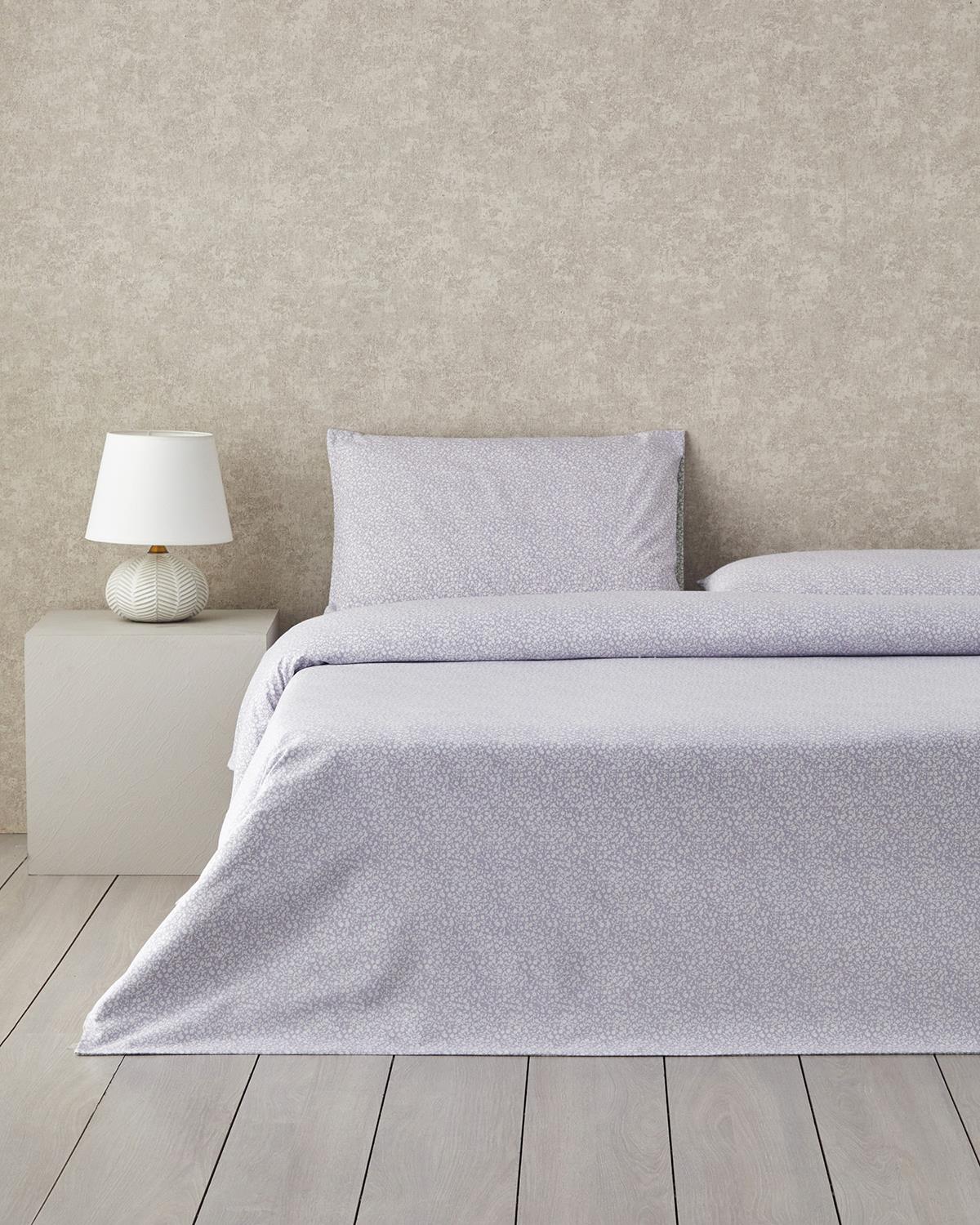 Lush Blooms Kolay Ütülenir Tek Kişilik Nevresim Takımı 160x220 cm Lila-Yeşil