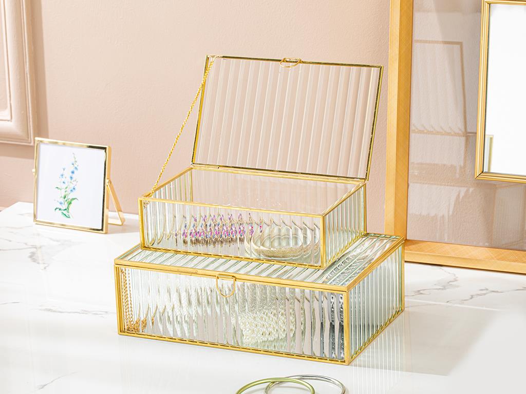 Luxury Dekoratif Kutu 24,8x24,8x25,3 cm Gold