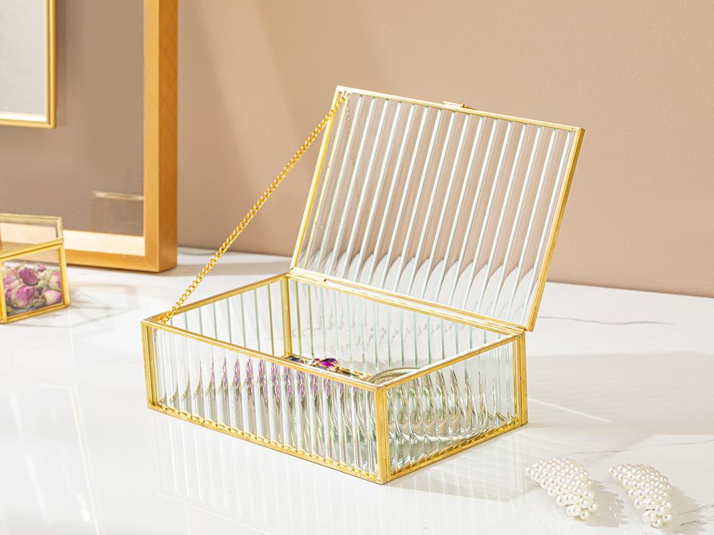Luxury Dekoratif Kutu 24,8x24,8x25,3 cm Gold