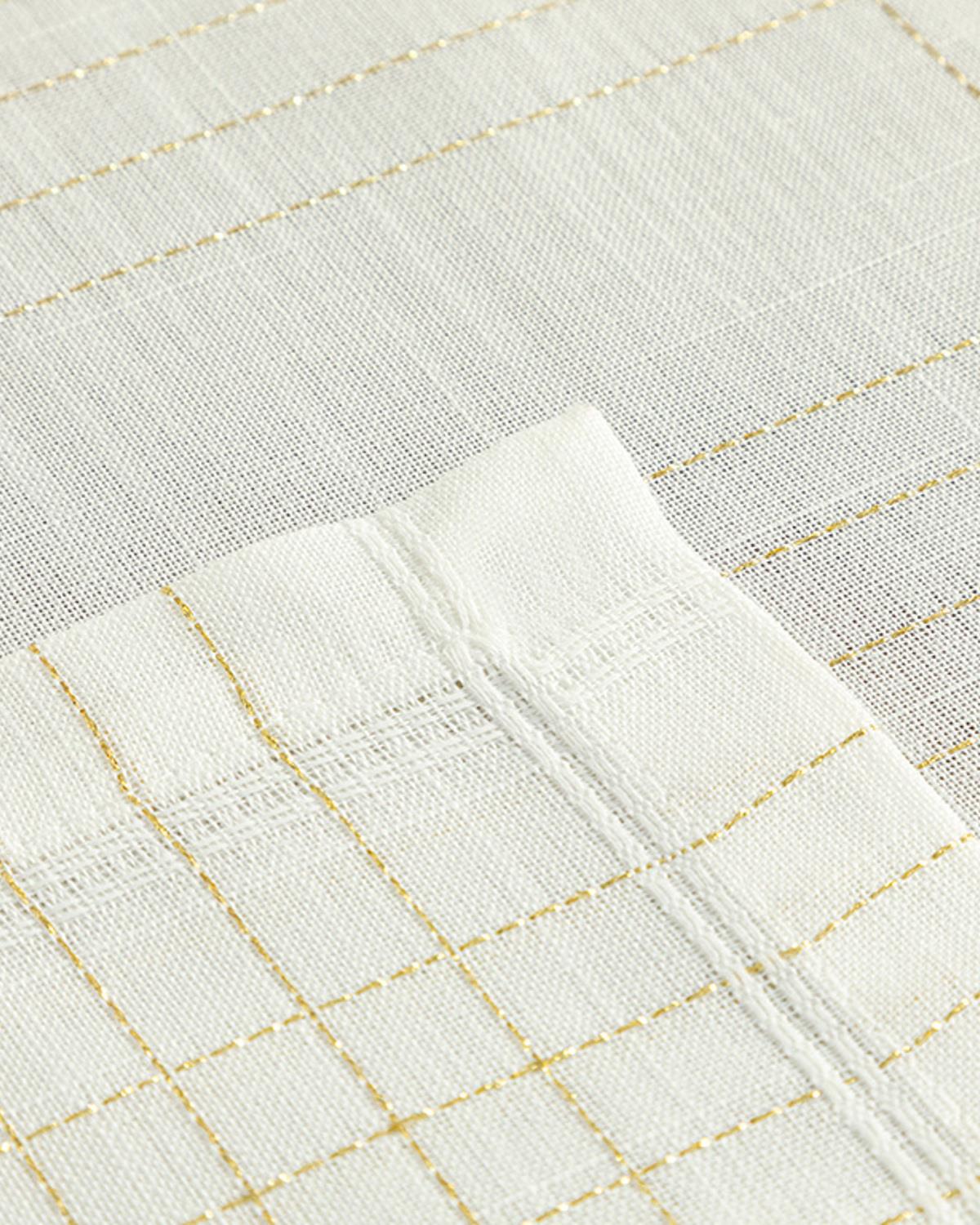 Luxury Polyester 2'li Amerikan Servis 30x45 cm Beyaz – Gold