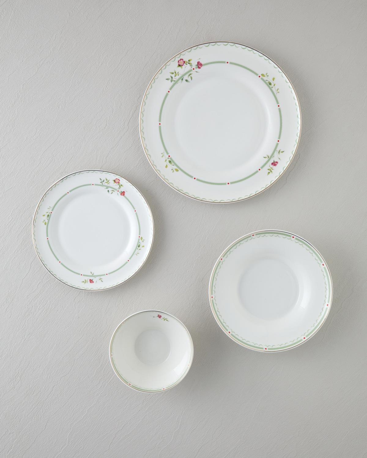 Luz Bone Porselen Yemek Takımı 24 Parça 6 Kişilik Renkli