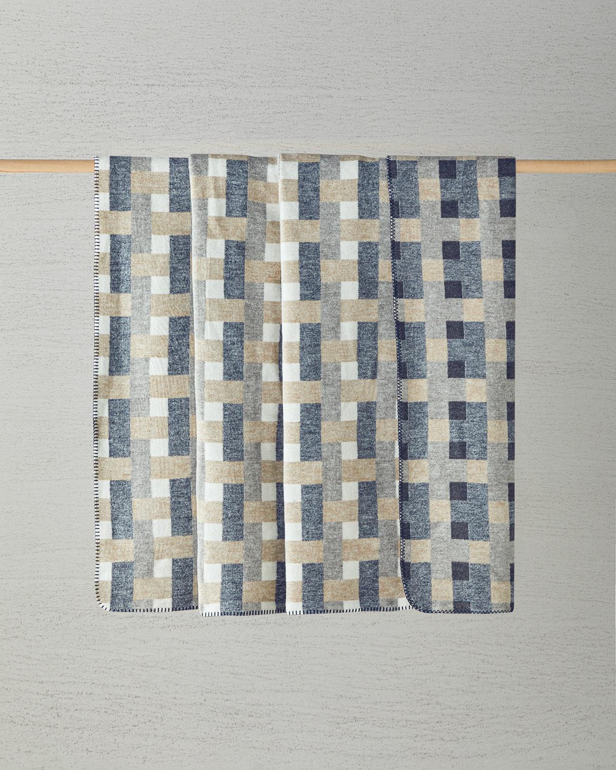 Magnet Pamuklu Çift Kişilik Battaniye 200x220 cm Krem-Gri