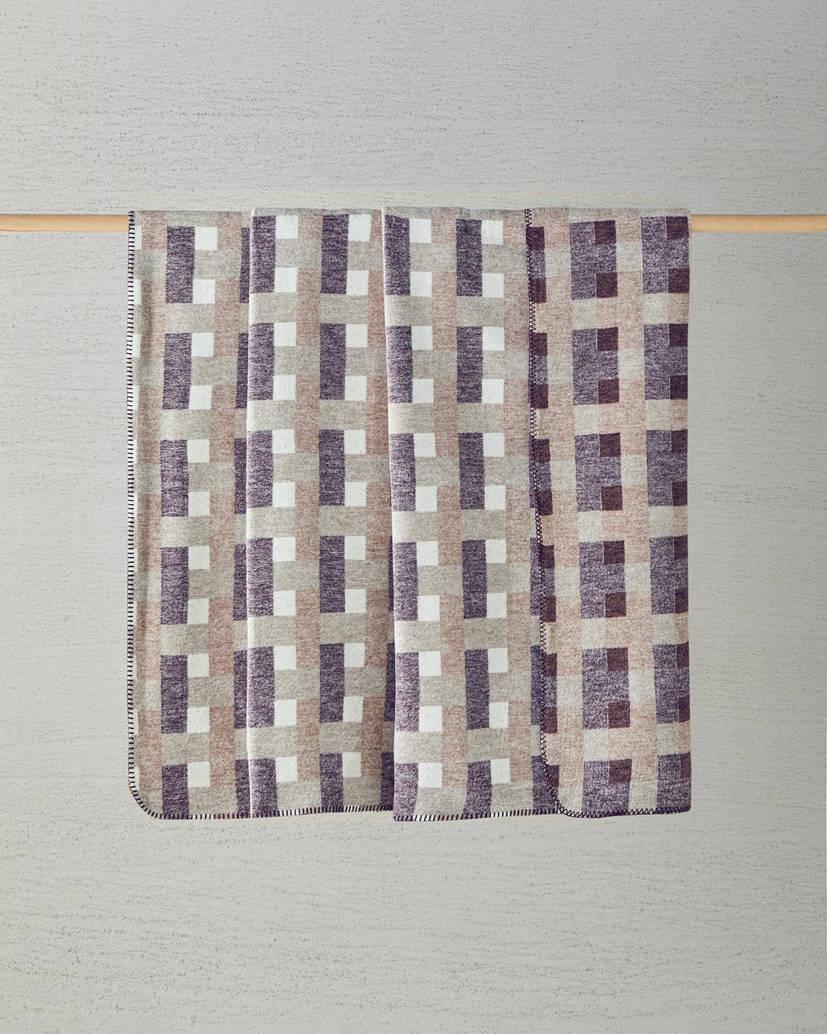 Magnet Pamuklu Çift Kişilik Battaniye 200x220 cm Krem - Bordo