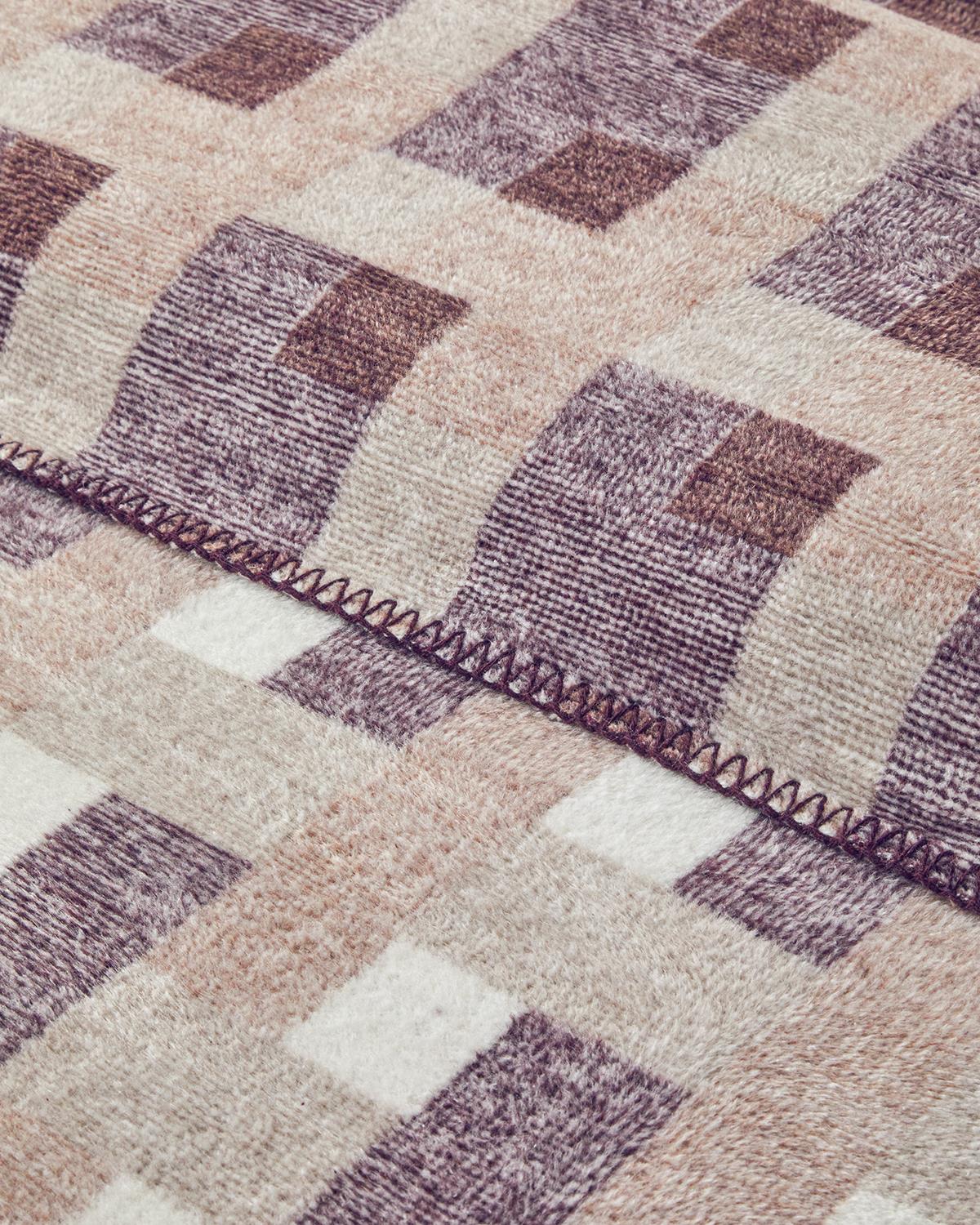 Magnet Pamuklu King Size Battaniye 220x240 cm Krem - Bordo