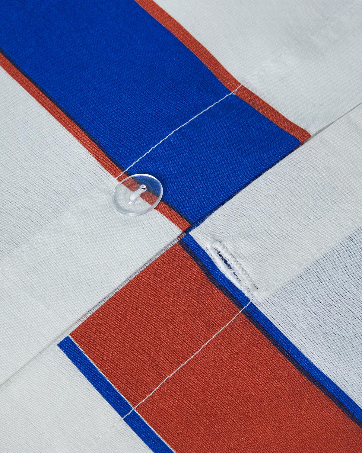 Marine Stripe Tek Kişilik Nevresim Seti Lacivert-Turuncu