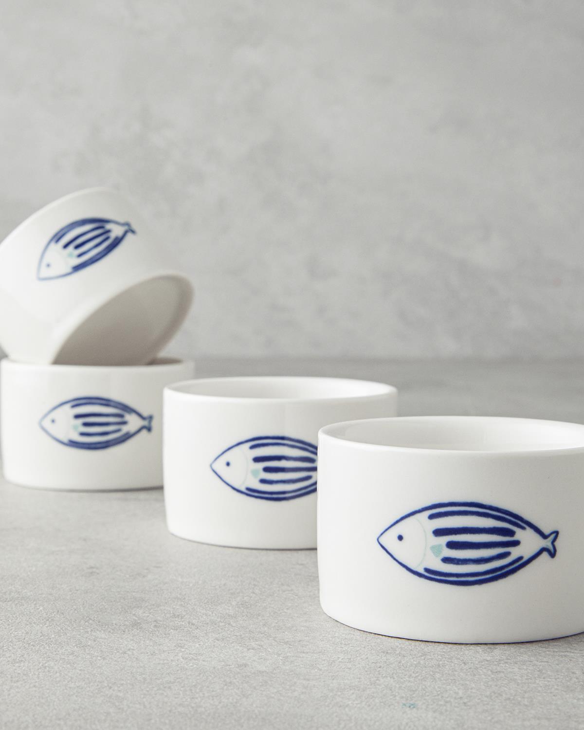 Marinique Stoneware 4'lü Çerezlik 6,5 cm Mavi