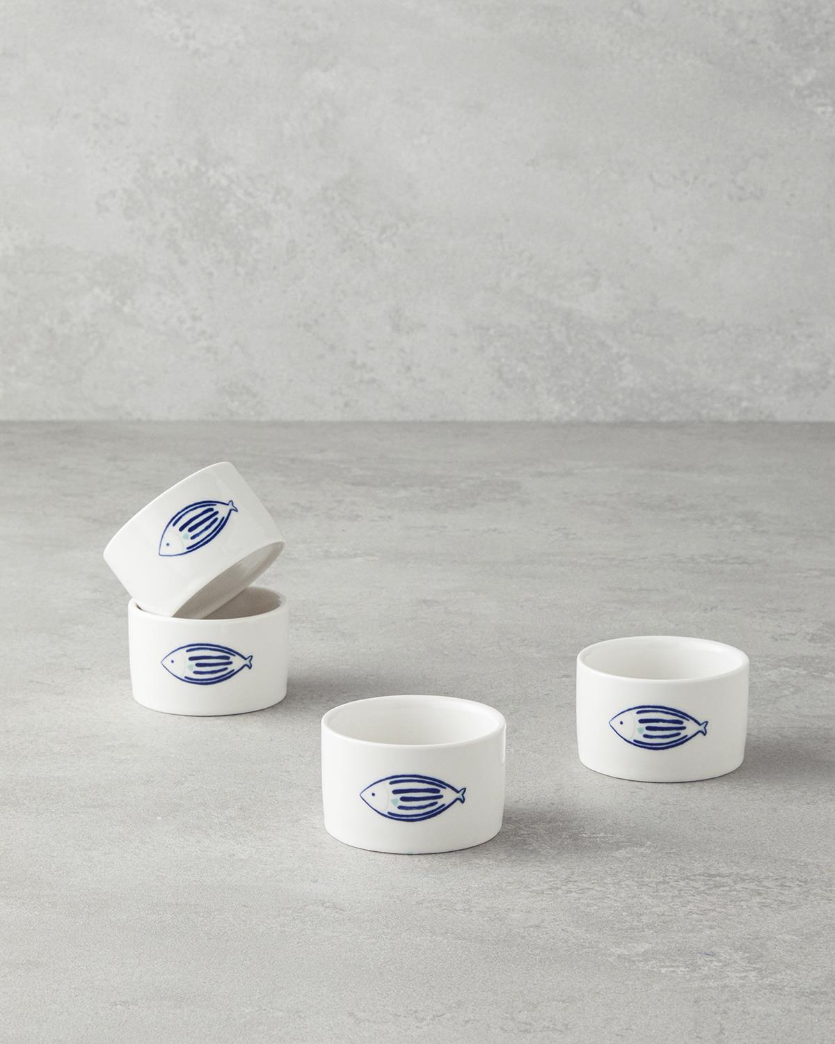 Marinique Stoneware 4'lü Çerezlik 6,5 cm Mavi