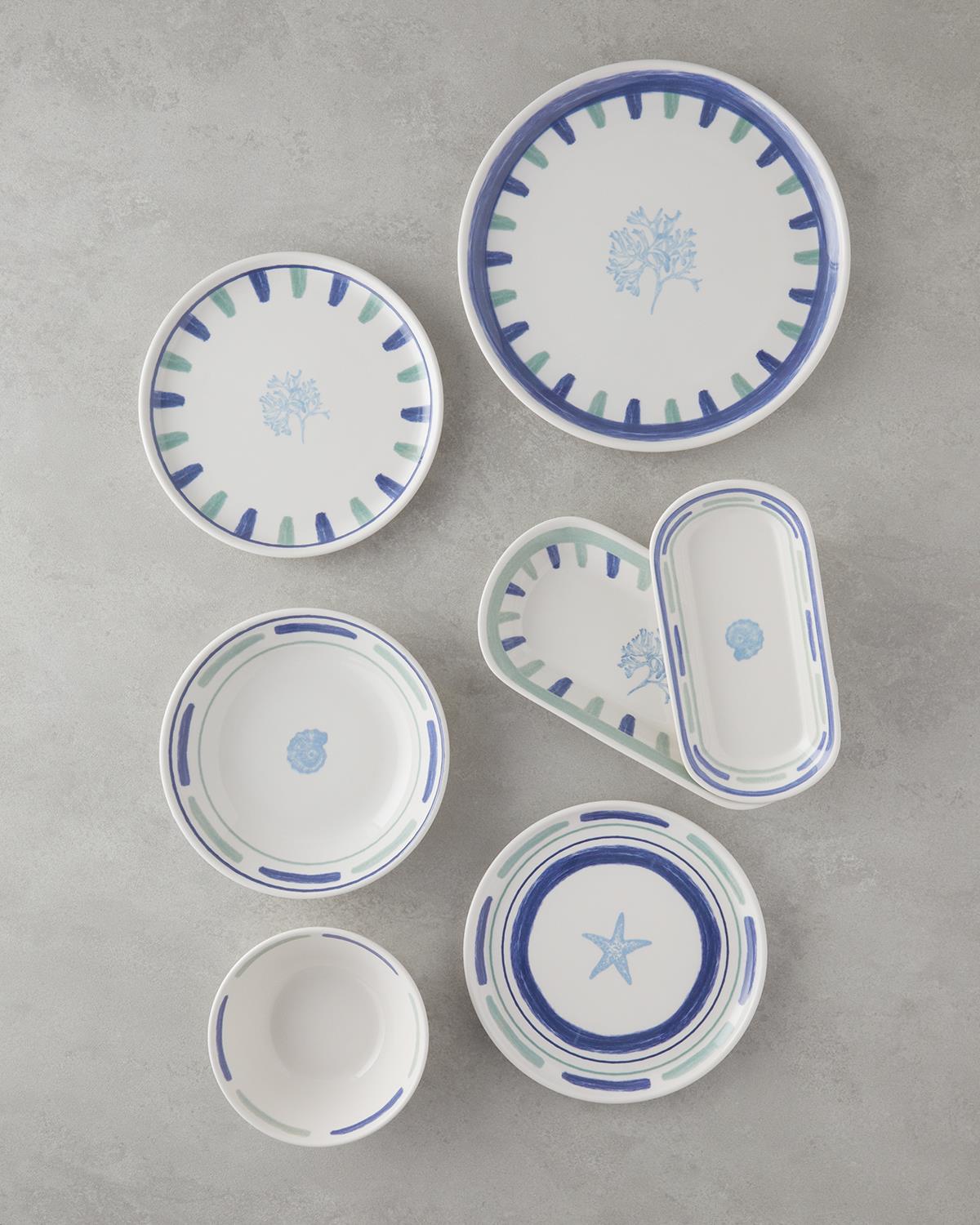 Mariscopia Seramik Servis Tabağı 26 cm Mavi-yeşil