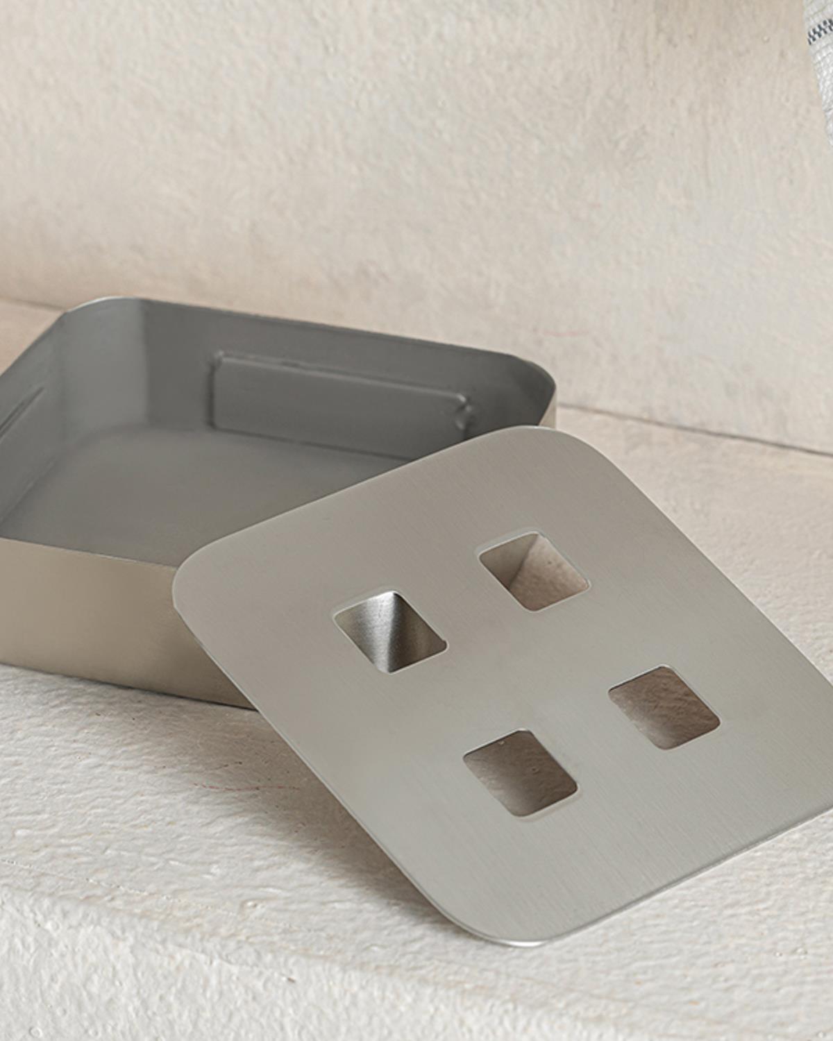 Matte Chic Paslanmaz Çelik Banyo Seti 7,1x7,1x16,4cm 7,1x7,1x11,7cm Silver