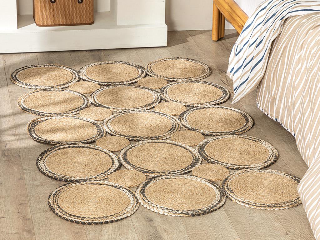 Maylin Jüt Kilim Naturel-Lacivert
