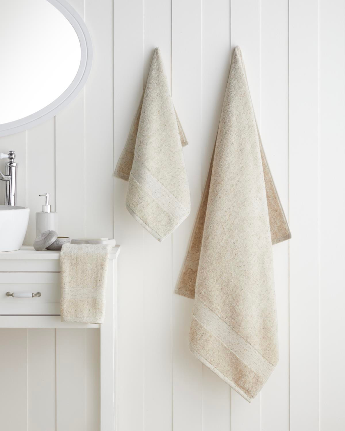 Melange Pamuk Yüz Havlusu 50x80 cm Bej Melanj