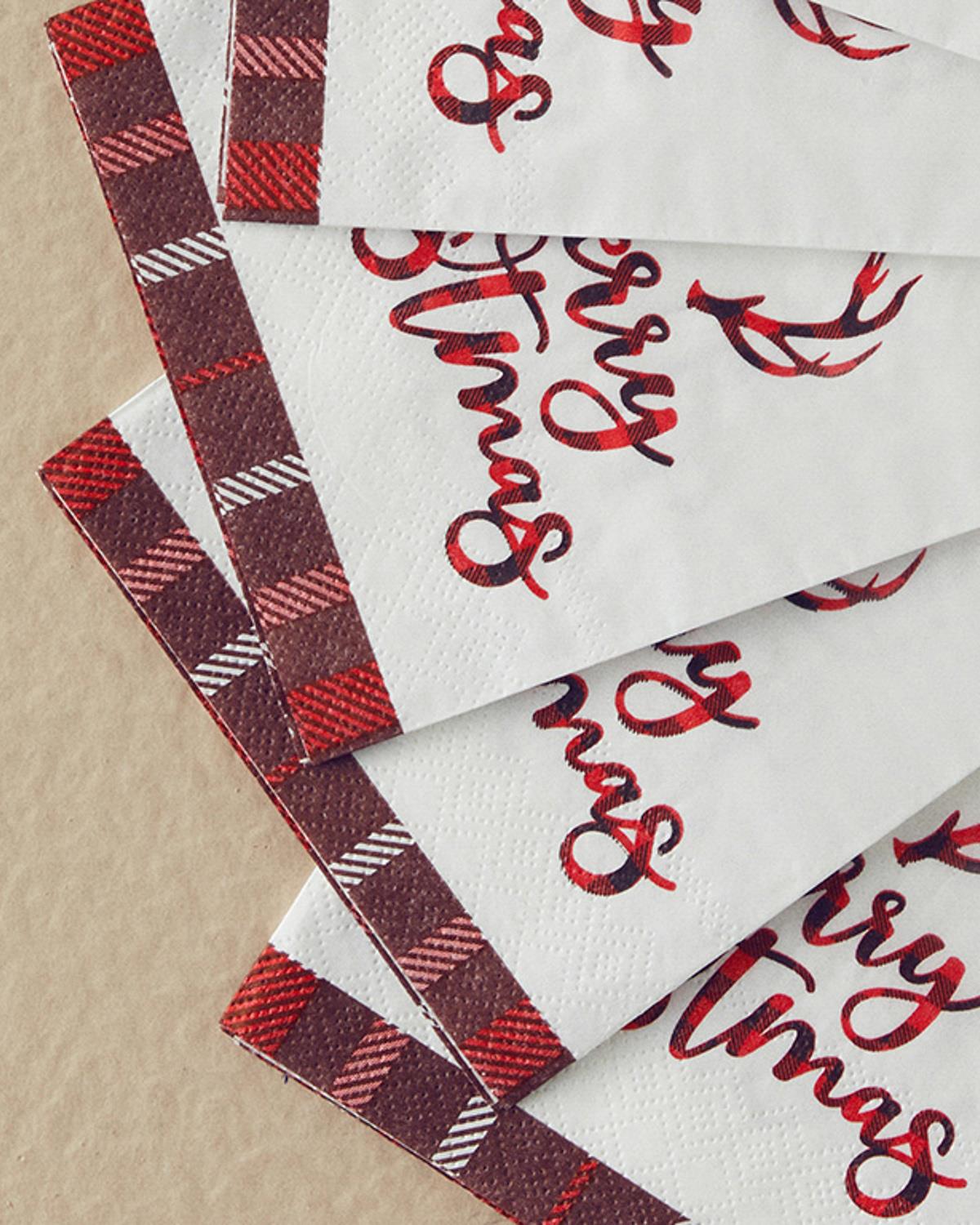 Merry Christmas Kağıt 20'li Kağıt Peçete Kırmızı