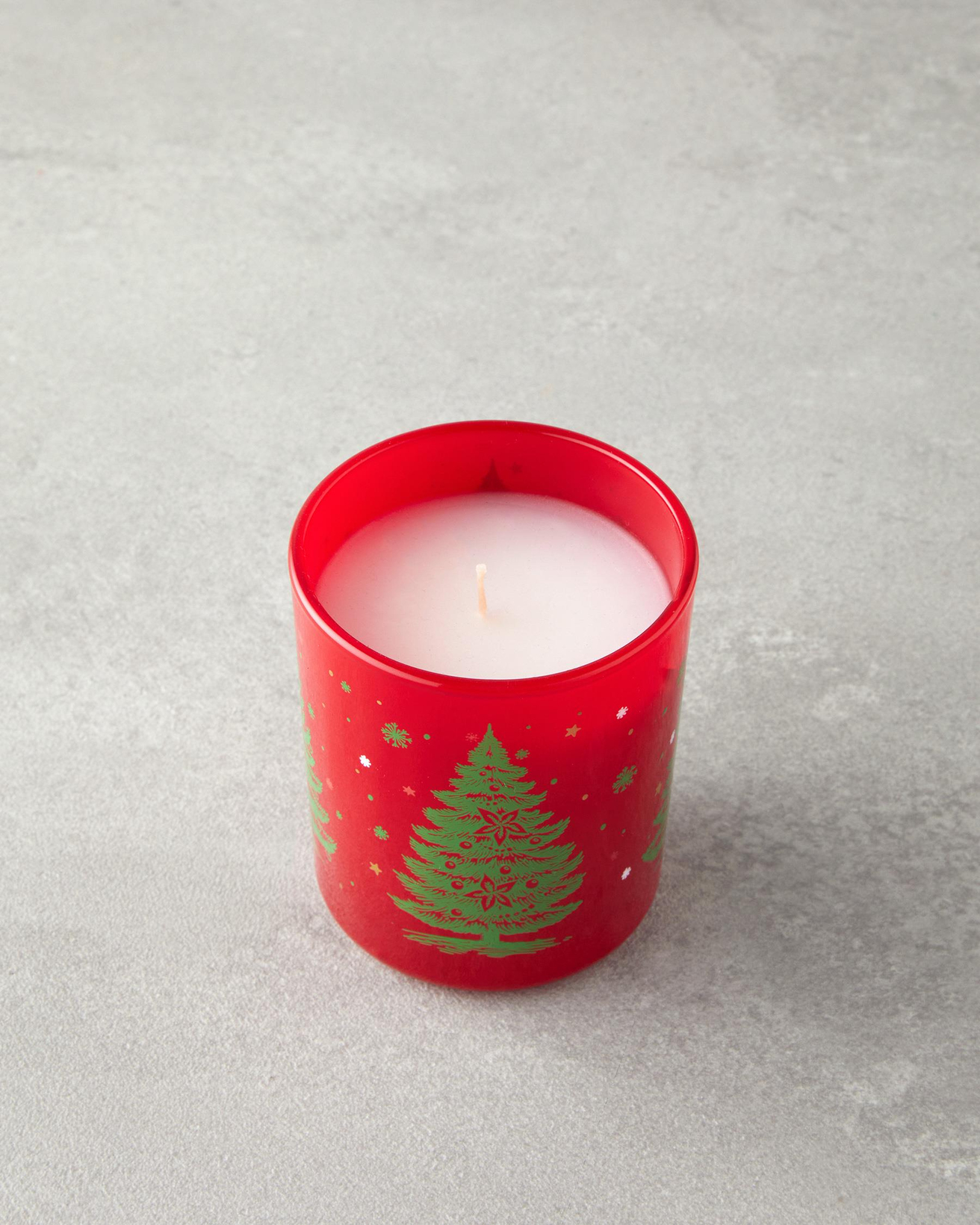 Merry Pine Cam 2’li ve Mumlu Kupa 250 ml Kırmızı - Yeşil