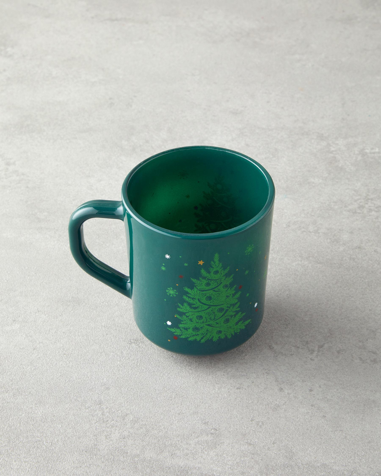 Merry Pine Cam 2’li ve Mumlu Kupa 250 ml Kırmızı - Yeşil