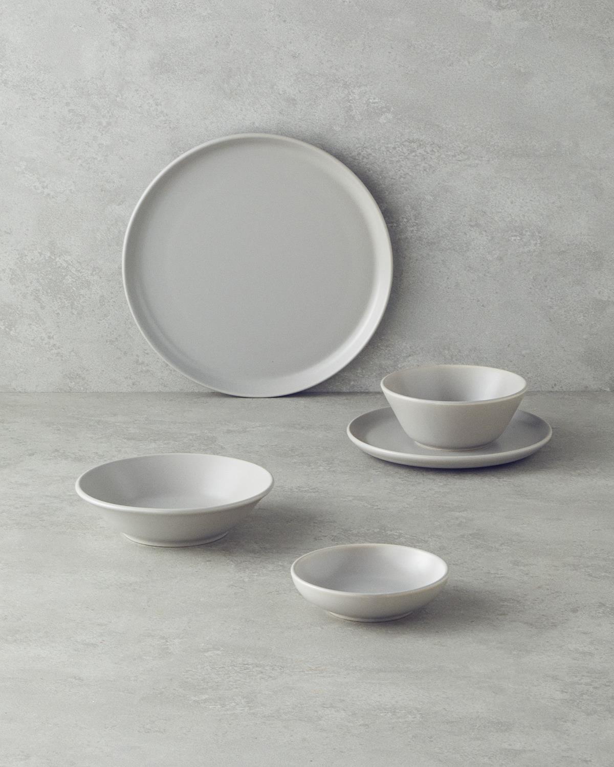 Mile Seramik Çukur Tabak 18 cm Gri