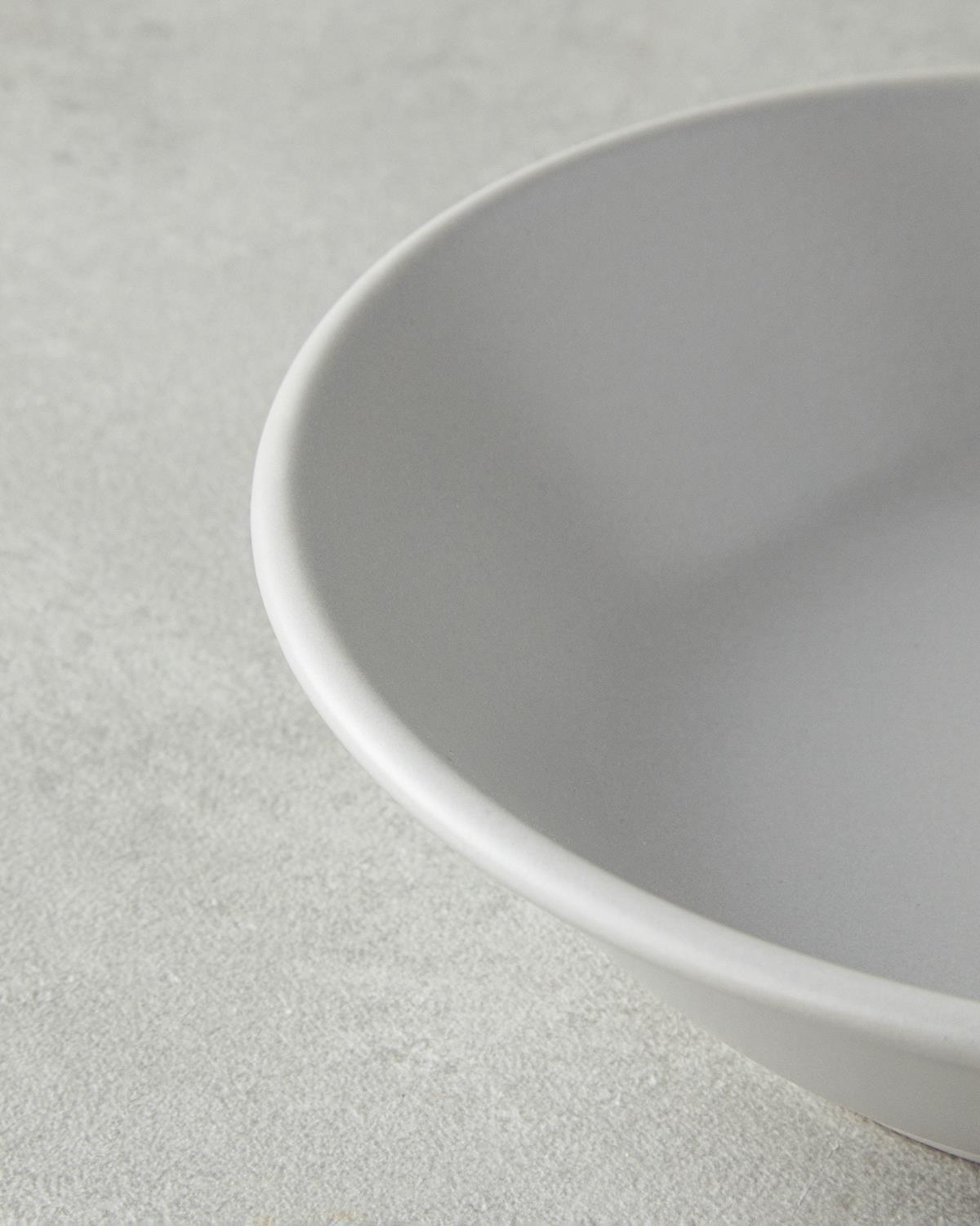Mile Seramik Çukur Tabak 18 cm Gri
