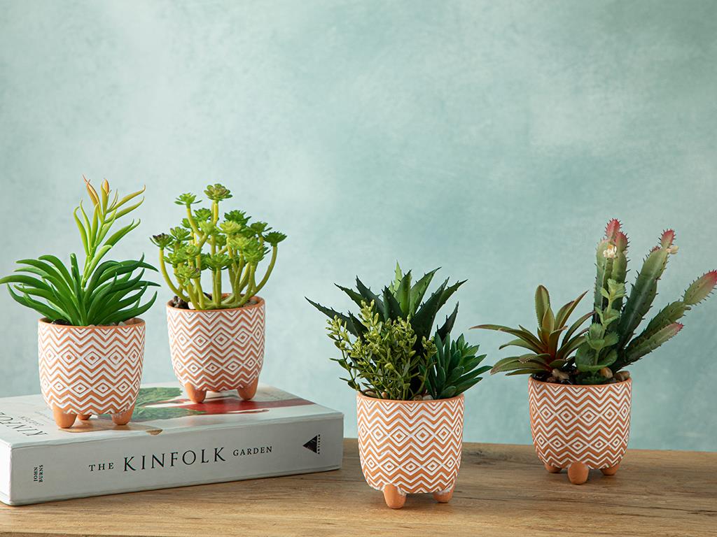 Mini Flower Vazolu Yapay Çiçek Yeşil