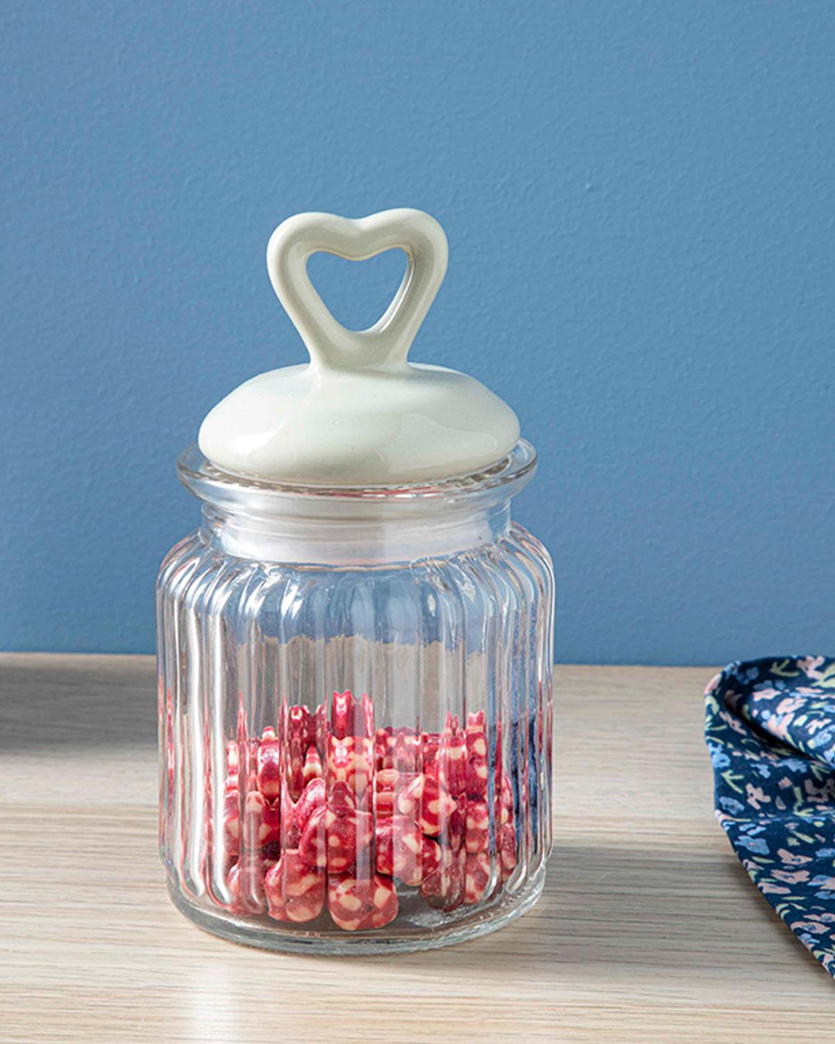 Mini Heart Cam Kavanoz 260 ml Bej