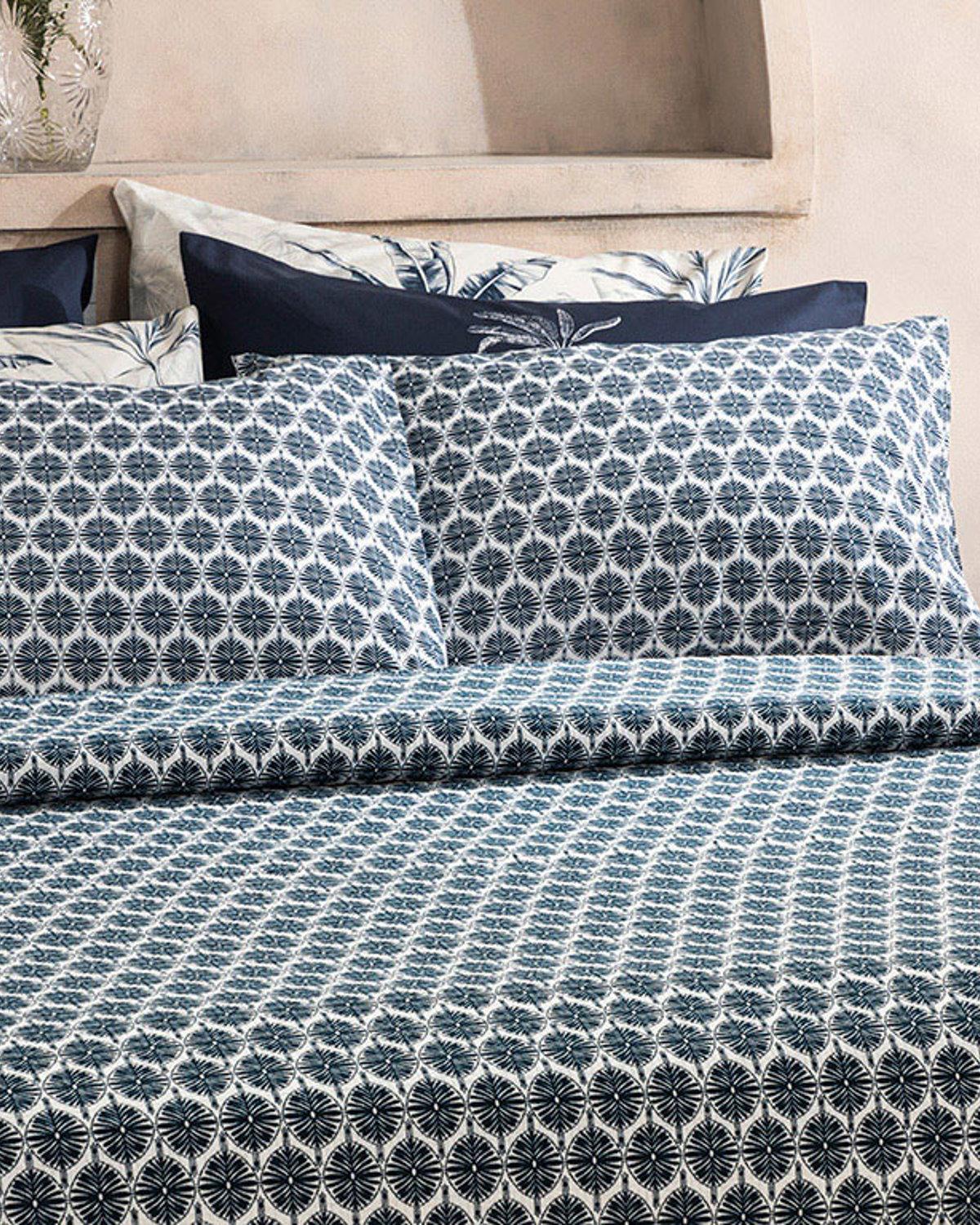 Mini Polycircles Baskılı Çift Kişilik Pike Lacivert