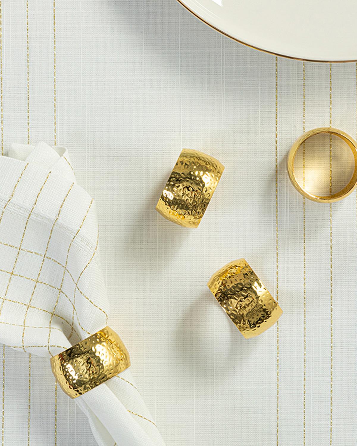 Miotal Metal 4'lü Peçete Halkası Gold