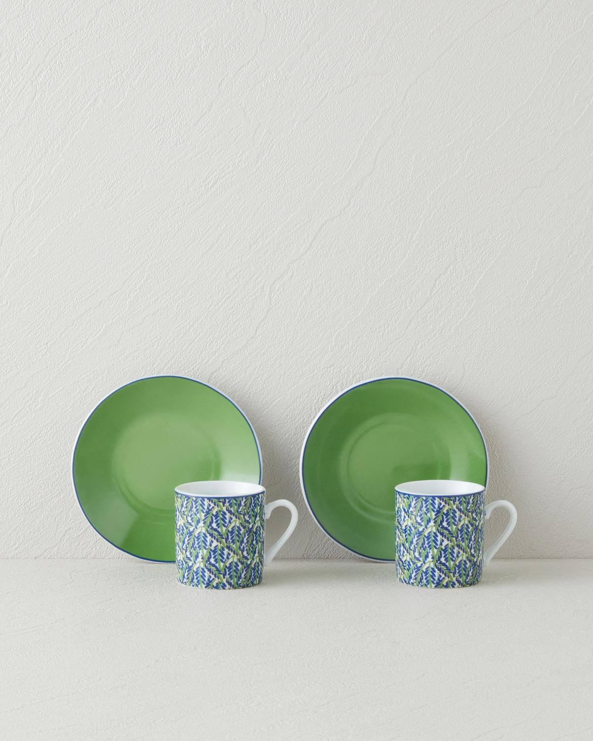 Mira Porselen 4 Parça 2 Kişilik Kahve Fincan Takımı 80 ml Yeşil