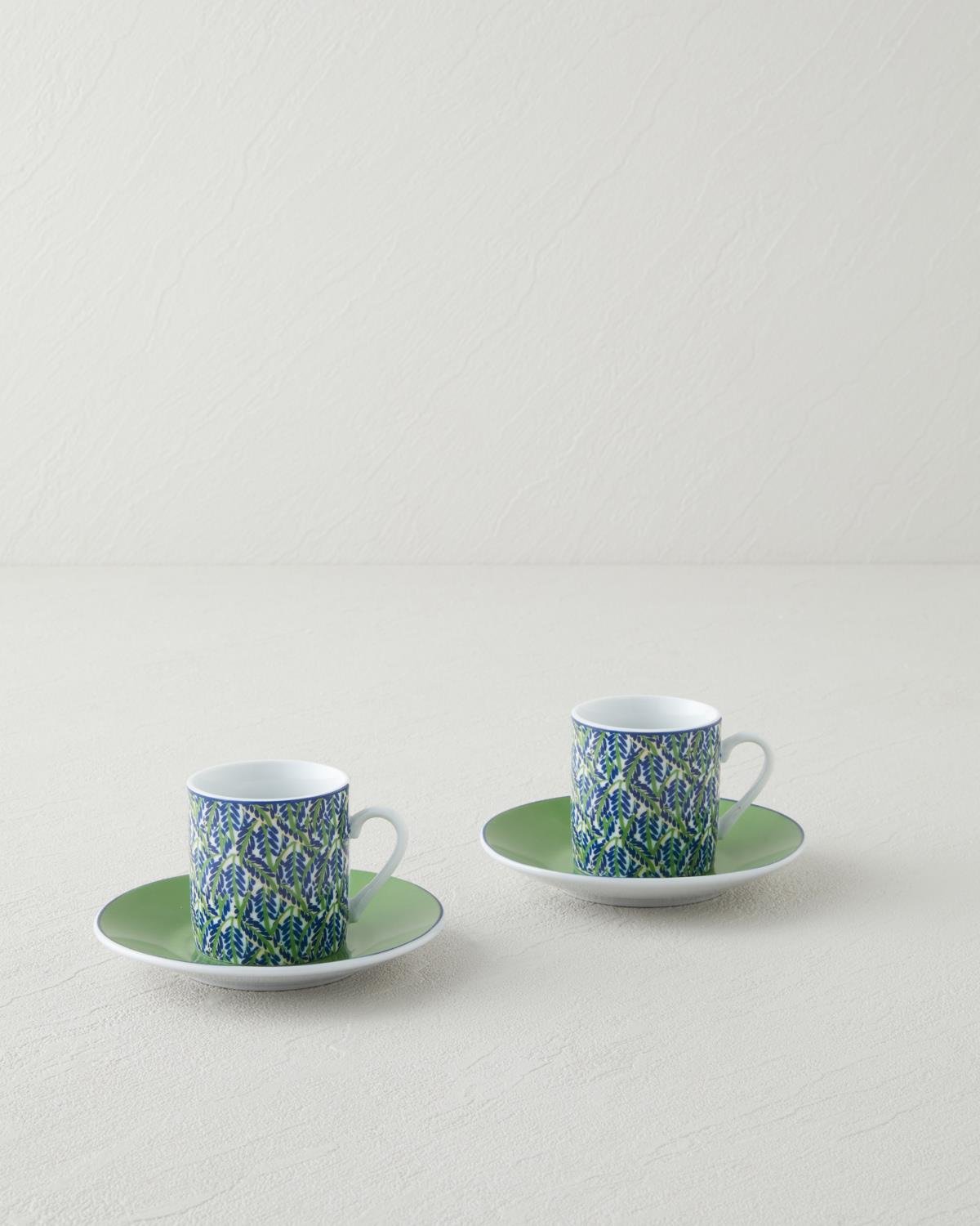 Mira Porselen 4 Parça 2 Kişilik Kahve Fincan Takımı 80 ml Yeşil