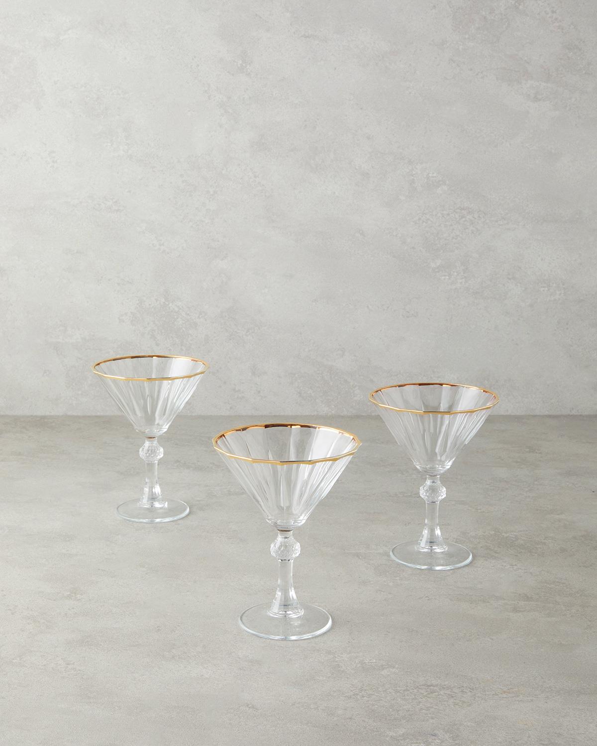 Mirage Cam 3'lü Kadeh 240 ml Şeffaf-Gold