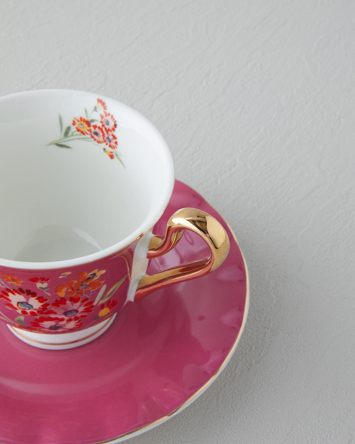 Miranda New Bone China 4 Parça 2 Kişilik Çay Fincanı Takımı 220 ml Pembe