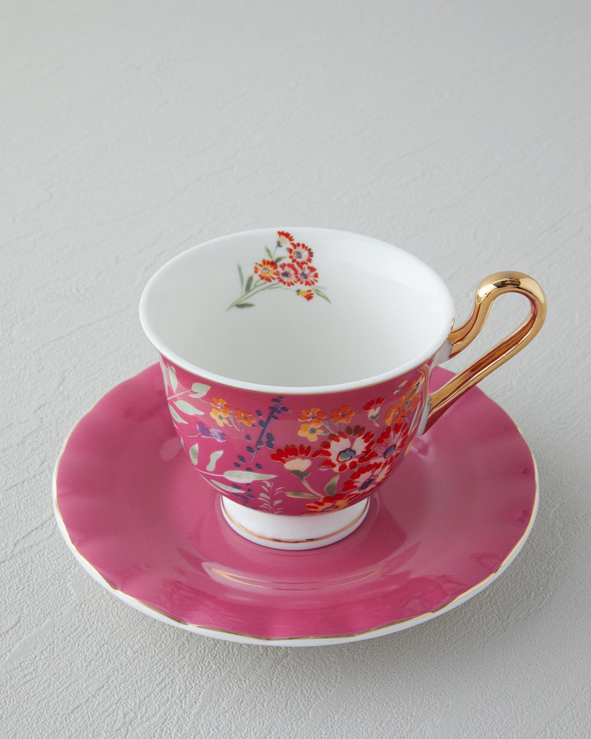 Miranda New Bone China 4 Parça 2 Kişilik Çay Fincanı Takımı 220 ml Pembe