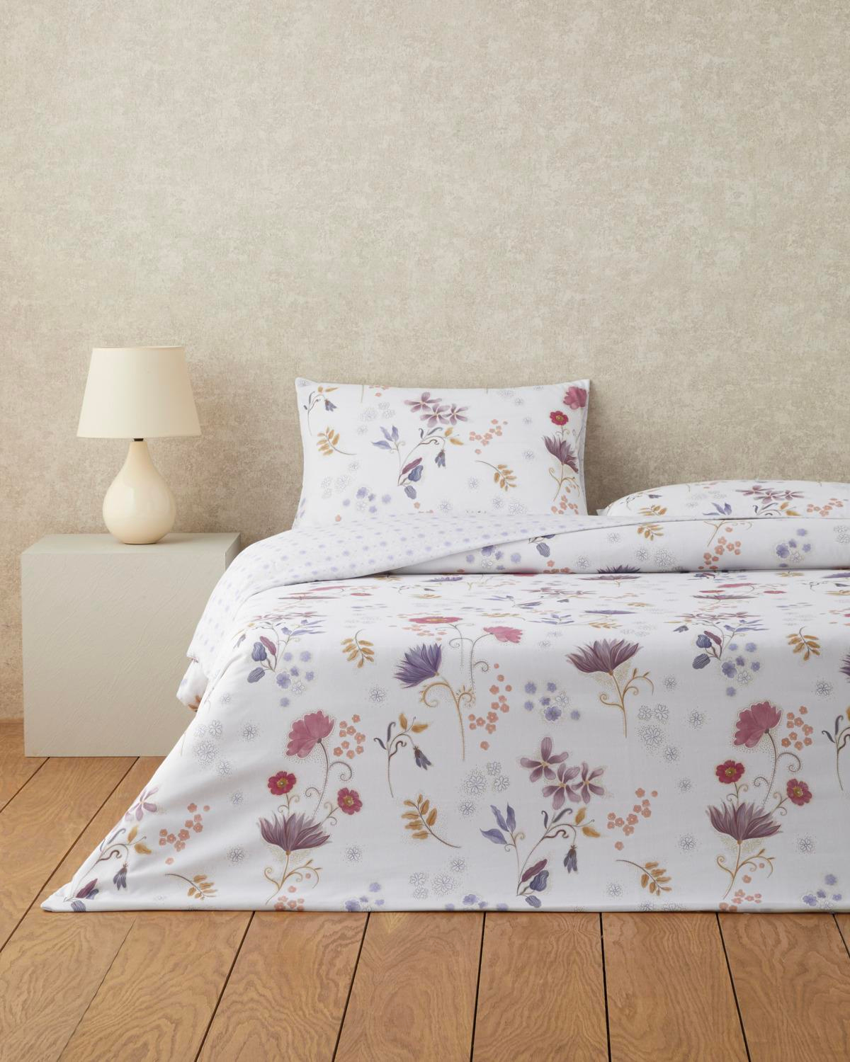 Misty Dream Dijital Baskılı Kolay Ütülenir  Tek Kişilik Nevresim Takımı 160x220 cm Mor