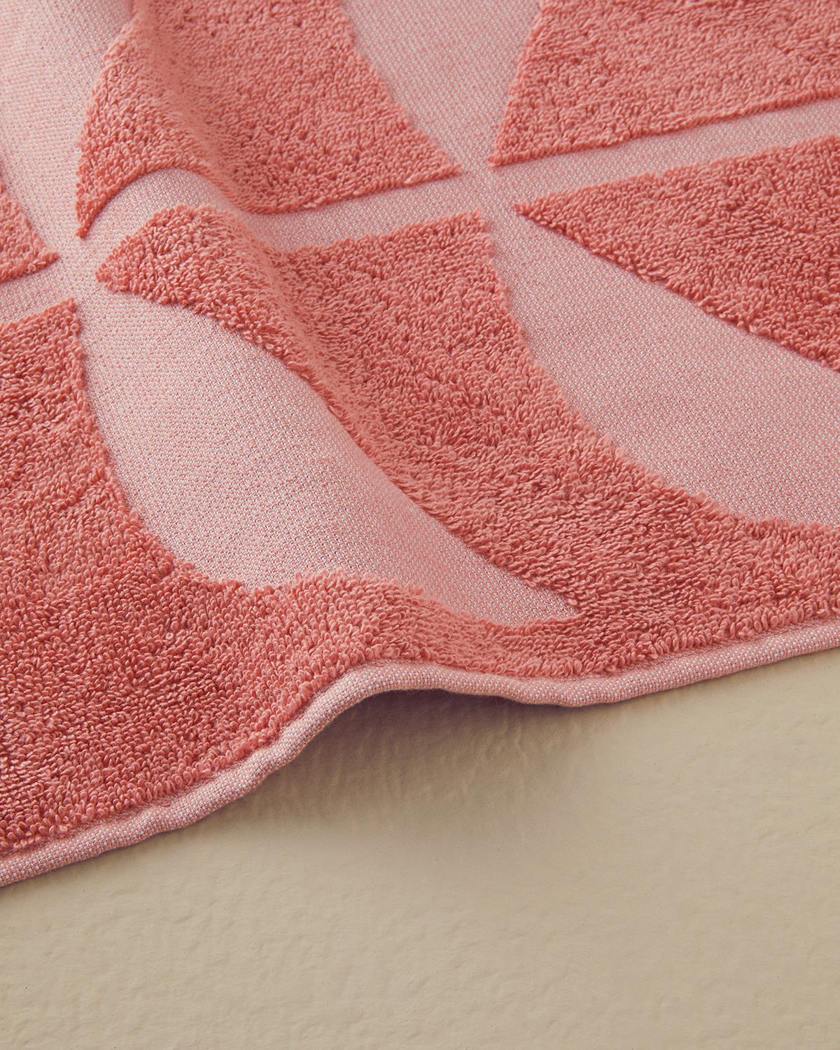 Mix Duo Pamuklu Jakarlı Banyo Havlusu Pembe