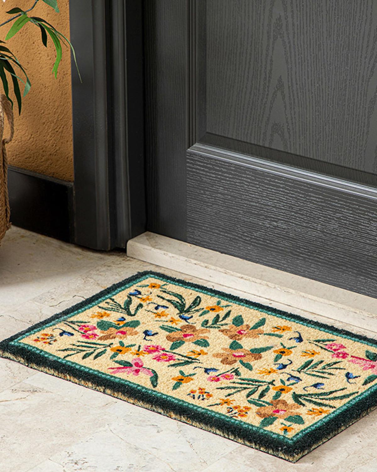Moco Flower Messy Örgü Kapı Önü Paspası Multicolor