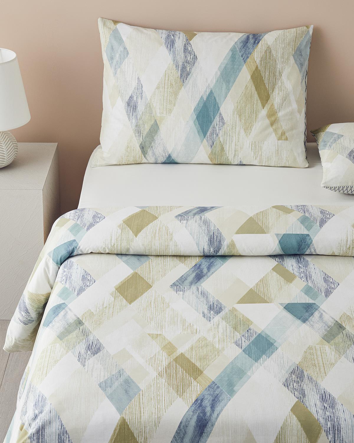 Modern Argyle Pamuk Çift Kişilik Nevresim Takımı 200x220 cm Mavi