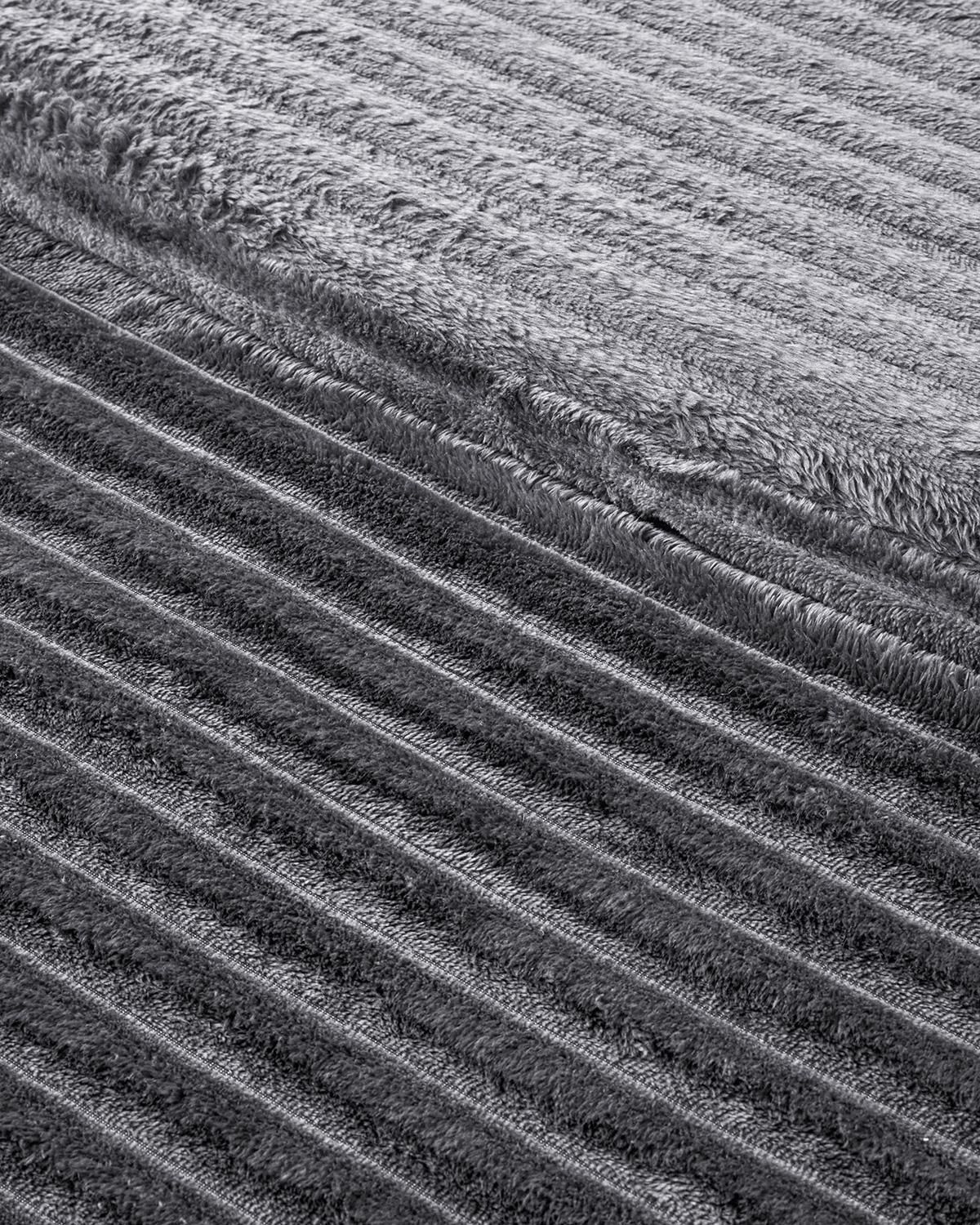 Modern Line Çizgili Super Soft Tek Kişilik Battaniye 150x200 cm Koyu Gri