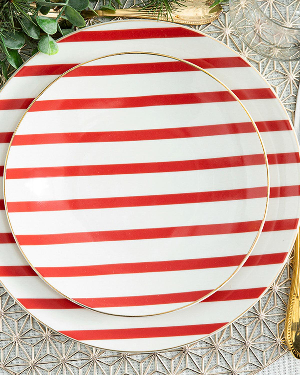 Modern Lines Bone Porselen Pasta Tabağı 20 cm Kırmızı