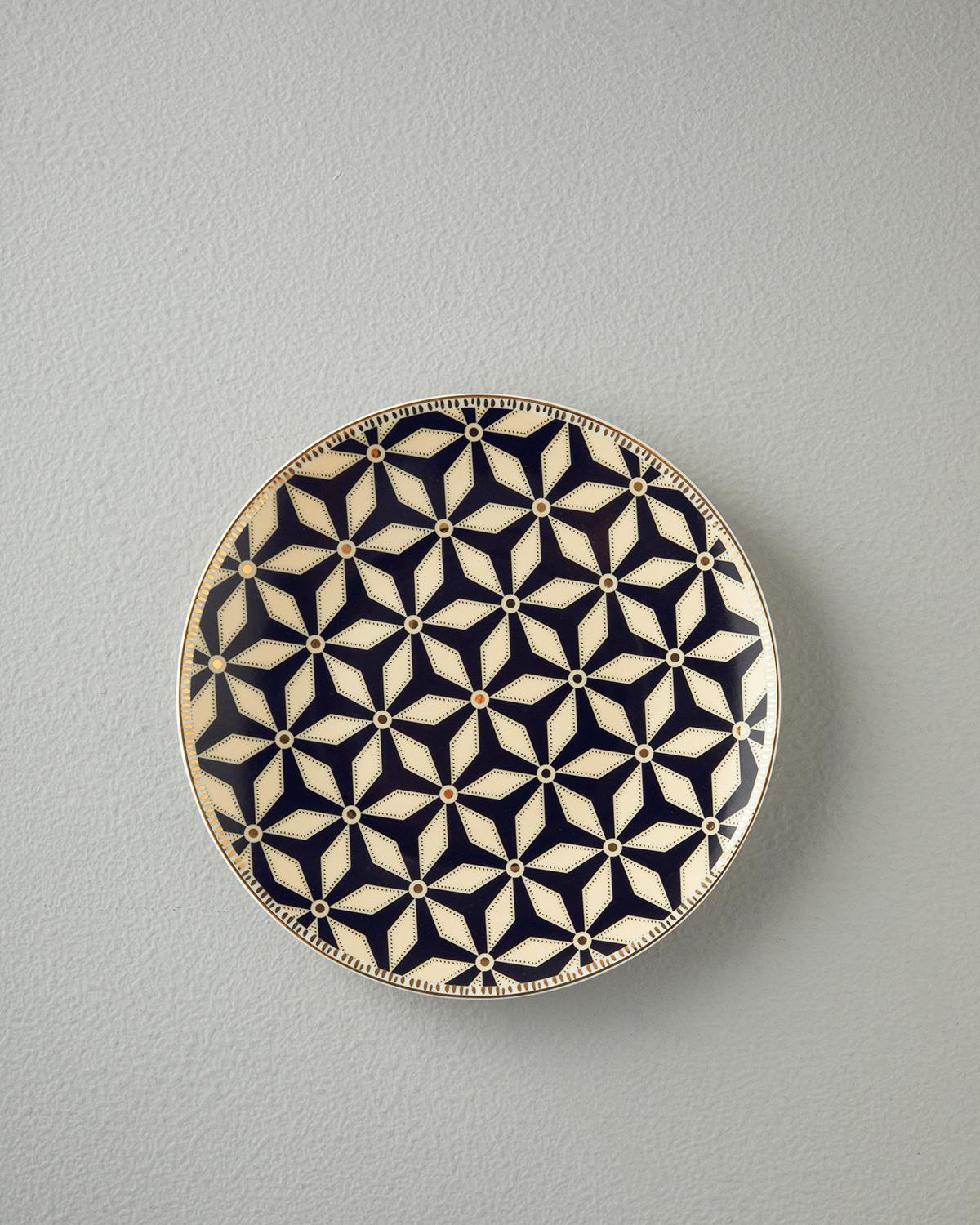 Modern Sense Bone Porselen Servis Tabağı 25 cm Siyah