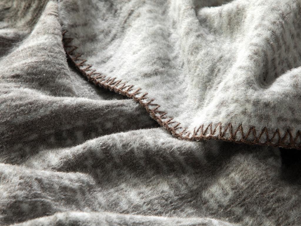 Modern Textured Pamuklu Tek Kişilik Battaniye Gri