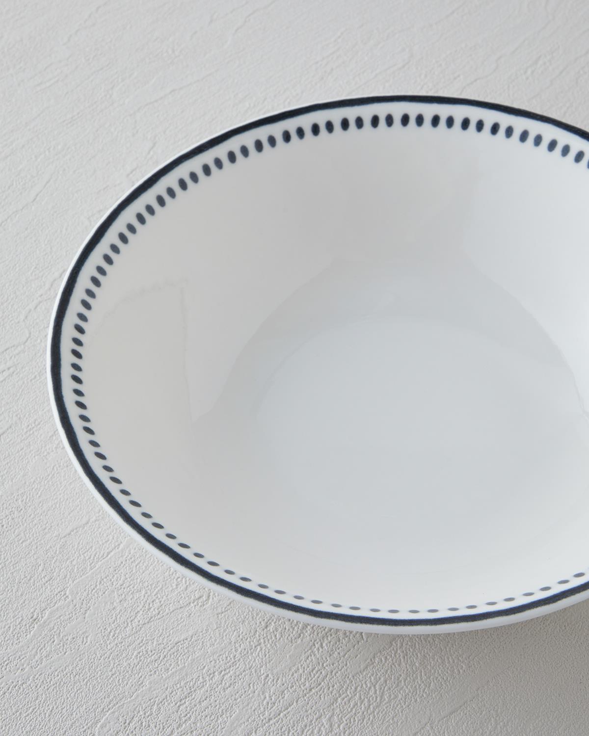 Monarch Porselen Kase 23 cm Siyah - Beyaz