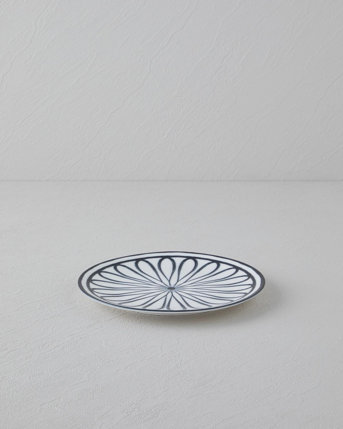 Monarch Porselen Pasta Tabağı 19 cm Siyah - Beyaz