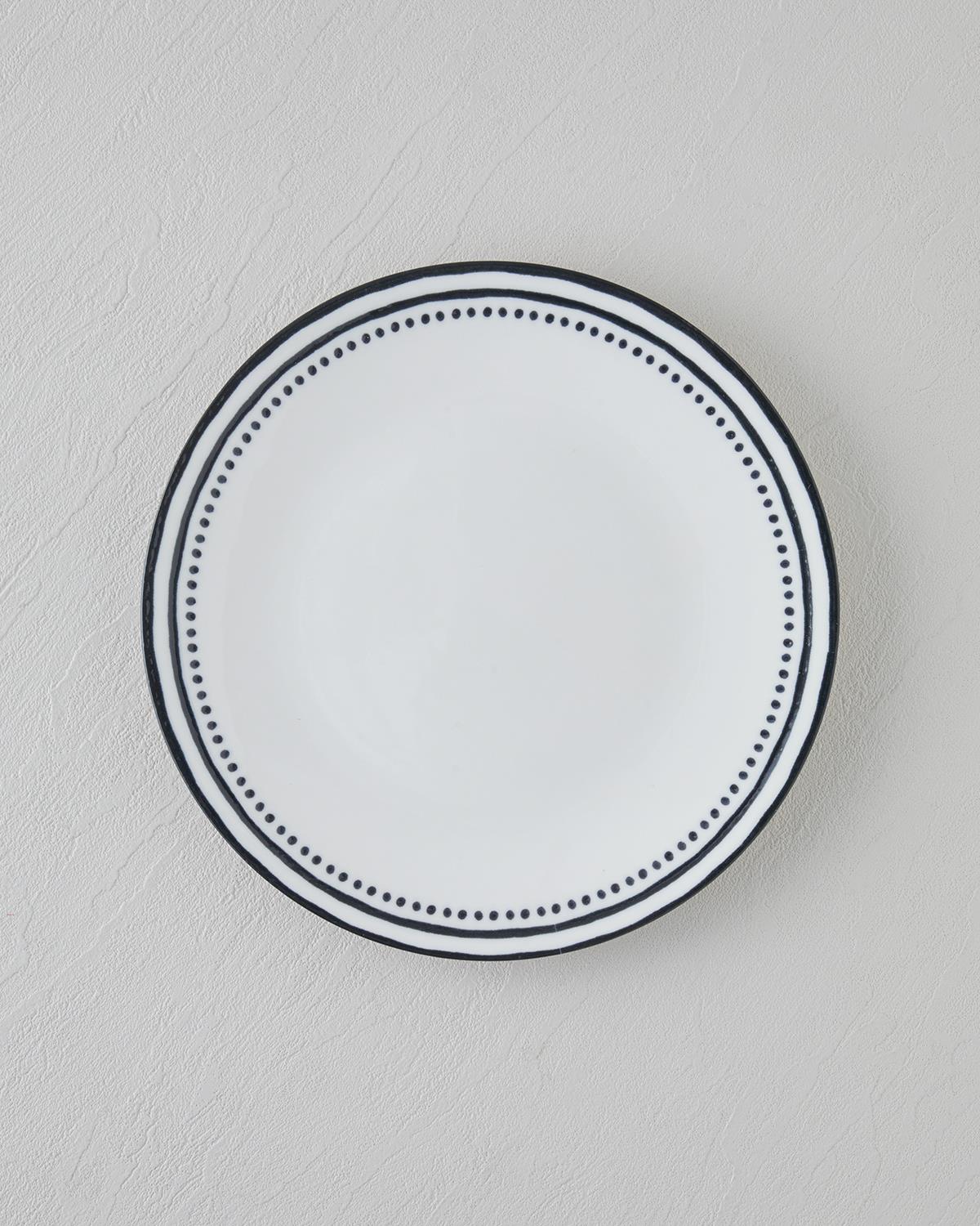 Monarch Porselen Servis Tabağı 25 cm Siyah - Beyaz