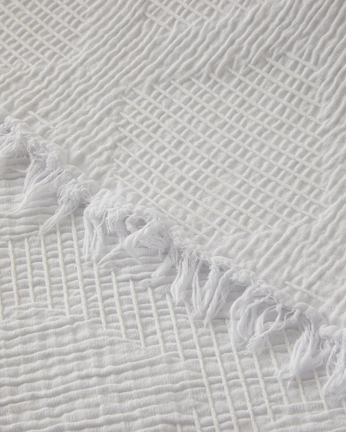 Morgan Pamuk Polyester Çift Kişilik Yatak Örtüsü 210x230 cm Beyaz