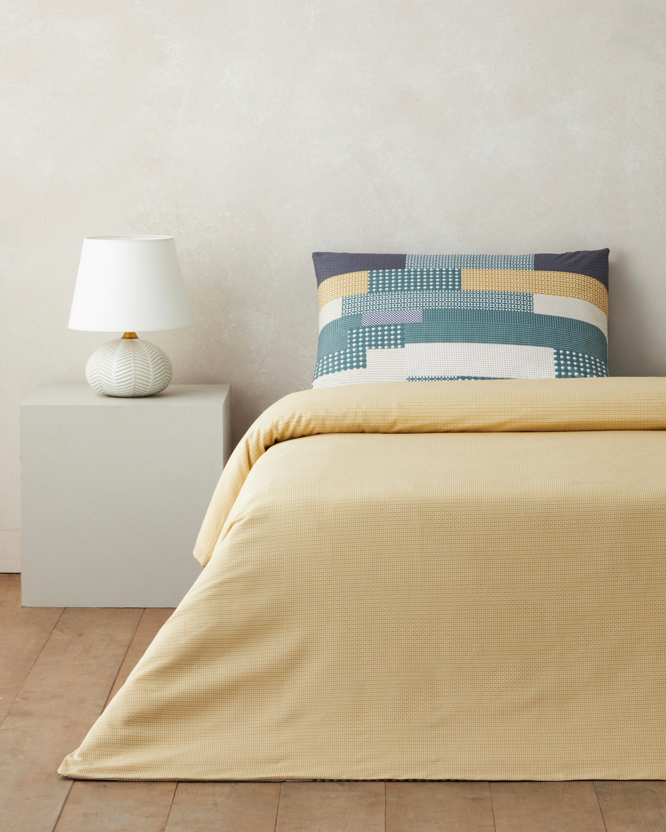 Mosaicca Kolay Ütülenir Tek Kişilik Nevresim Seti 160x220 cm Hardal-Yeşil