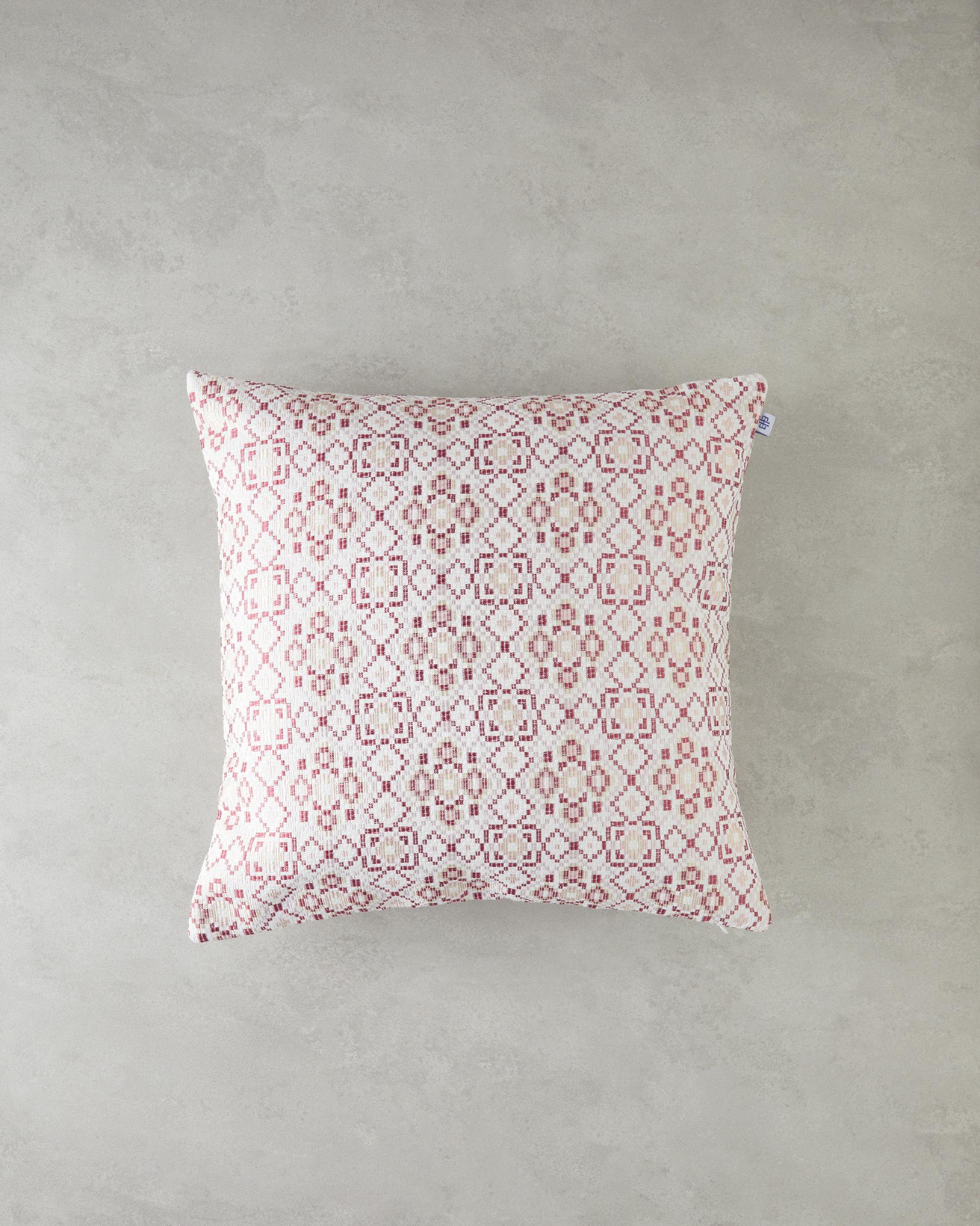 Mozaik Dekoratif Kırlent 45x45 cm Ekru-Bordo