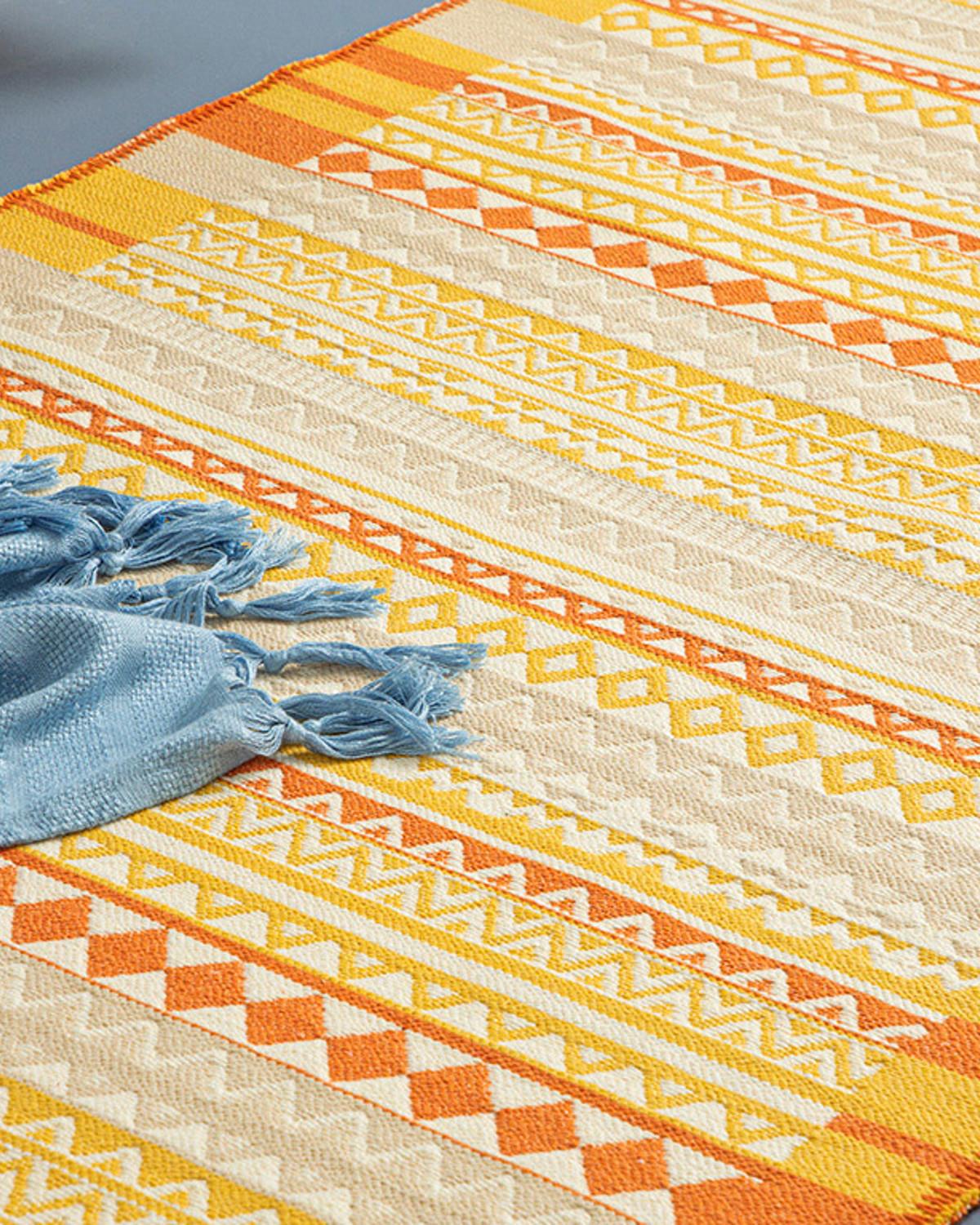 Multi Colors Dokuma Kilim 80x150 cm Turuncu