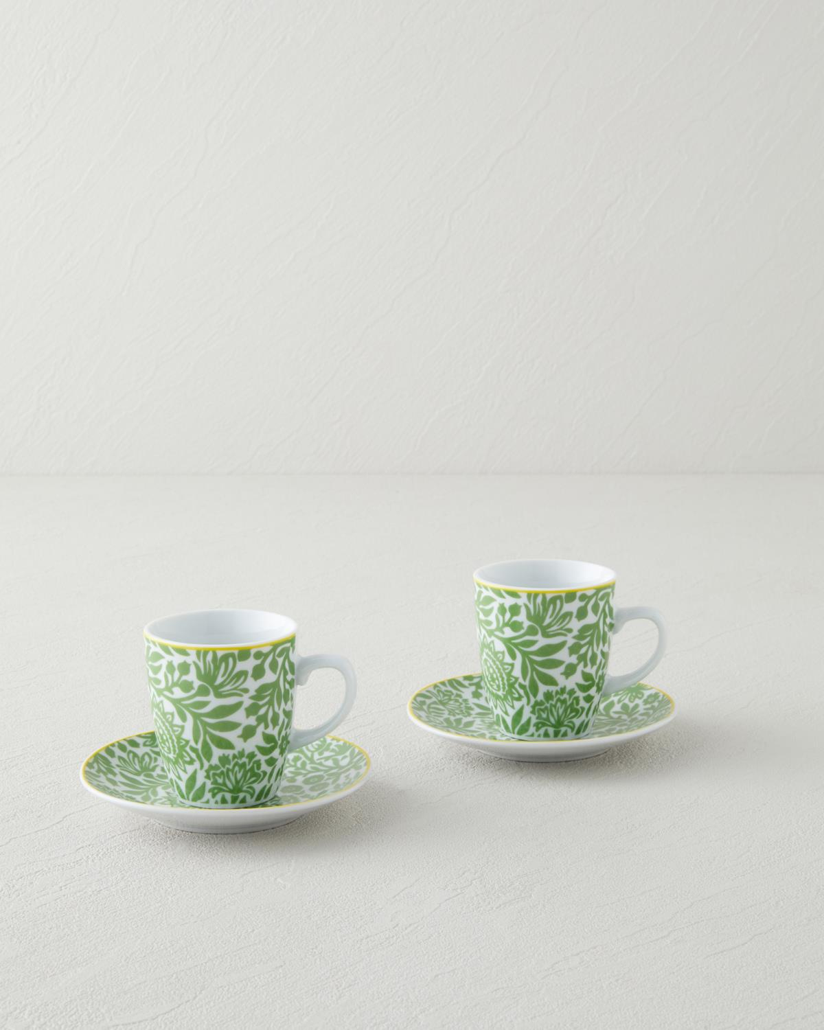 Nami Porselen 4 Parça 2 Kişilik Kahve Fincan Takımı 80 ml Yeşil