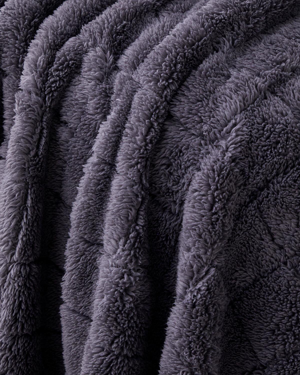 Natural Checkers Jakarlı Wellsoft Tv Battaniye 120x160 cm Antrasit