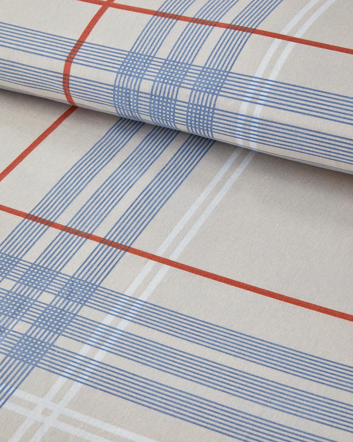 Natural Plaid Tek Kişilik Nevresim Seti Bej